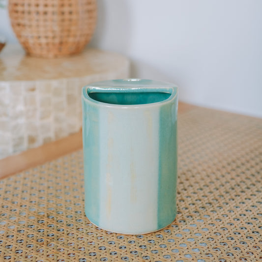 Striped Takeaway Cup | 16oz Wave Blue + Sea Foam