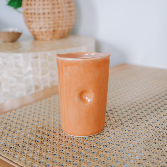 Cowrie Flower Takeaway Cup | 12oz Tangerine