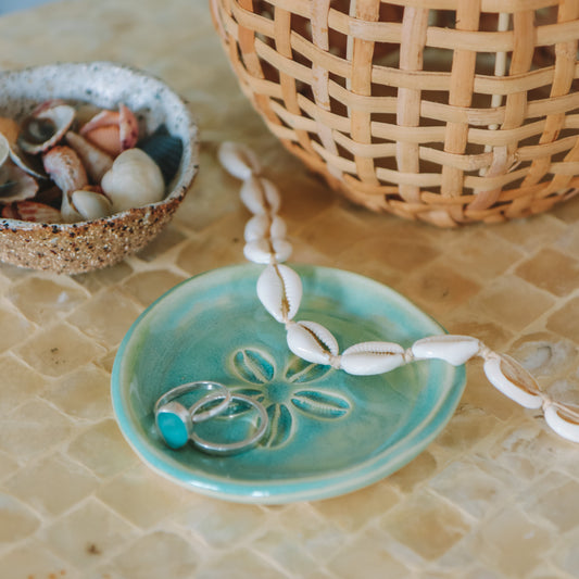 Cowrie Flower Small Dish | Wave Blue - *Discounted*