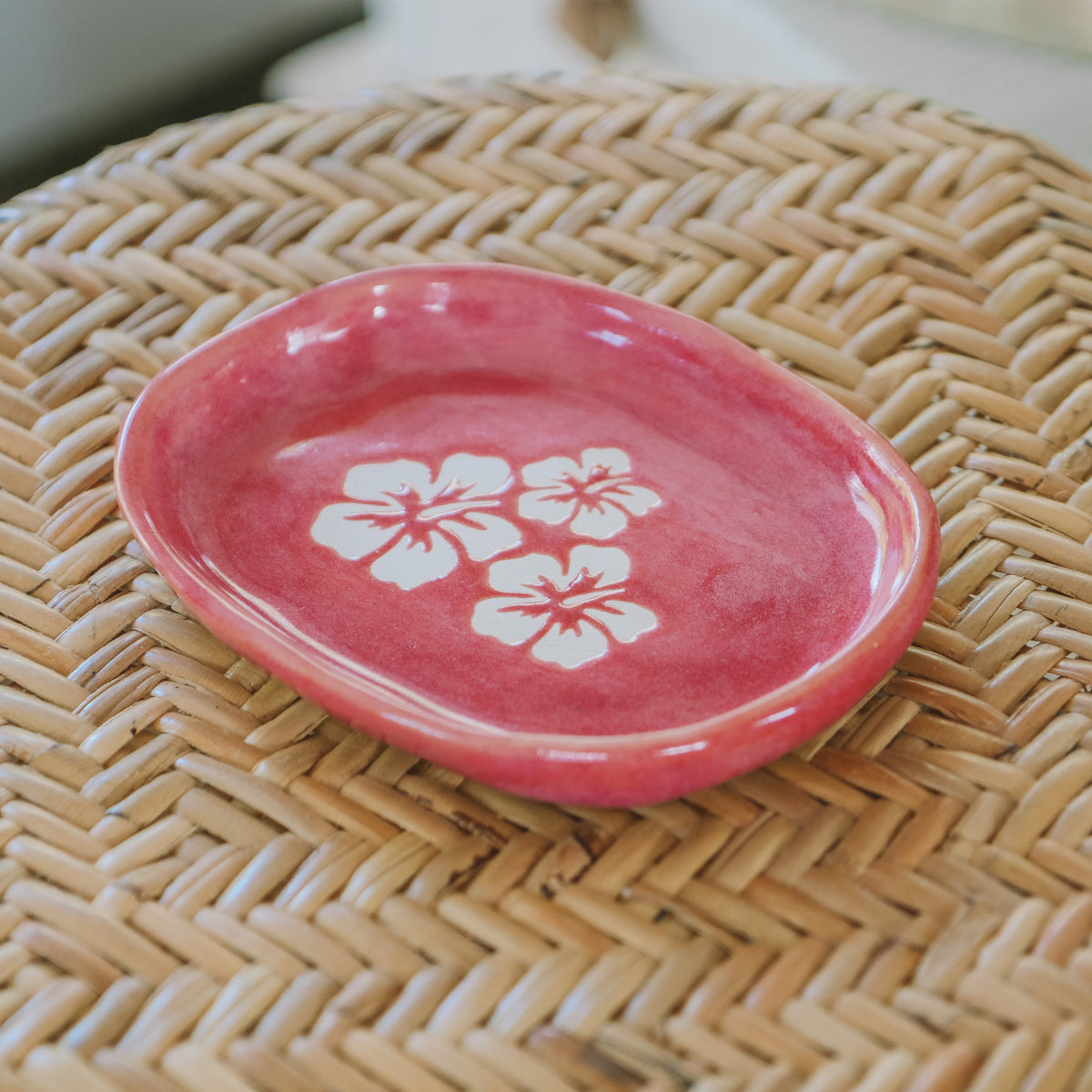 Small Triple Hibiscus Dish | Berry