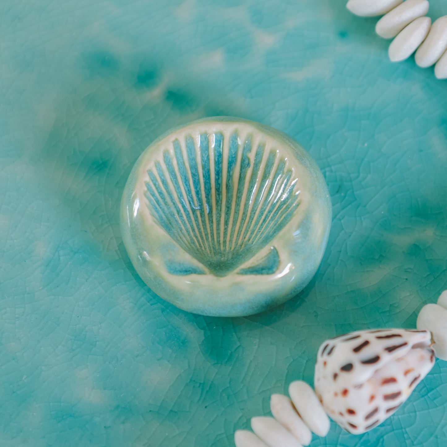 Shell Ring Dish | Wave Blue