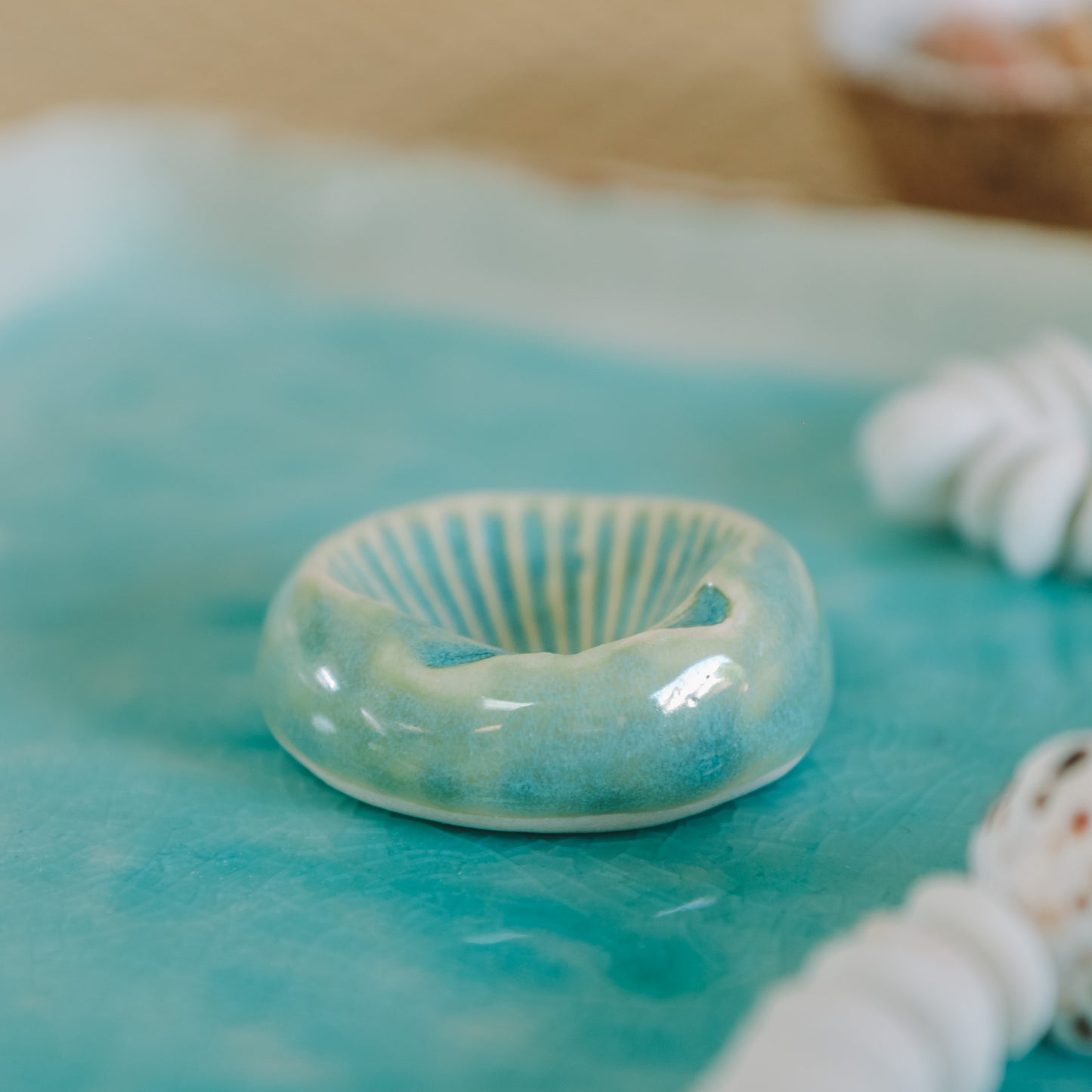 Shell Ring Dish | Wave Blue