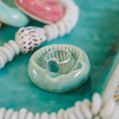 Shell Ring Dish | Wave Blue