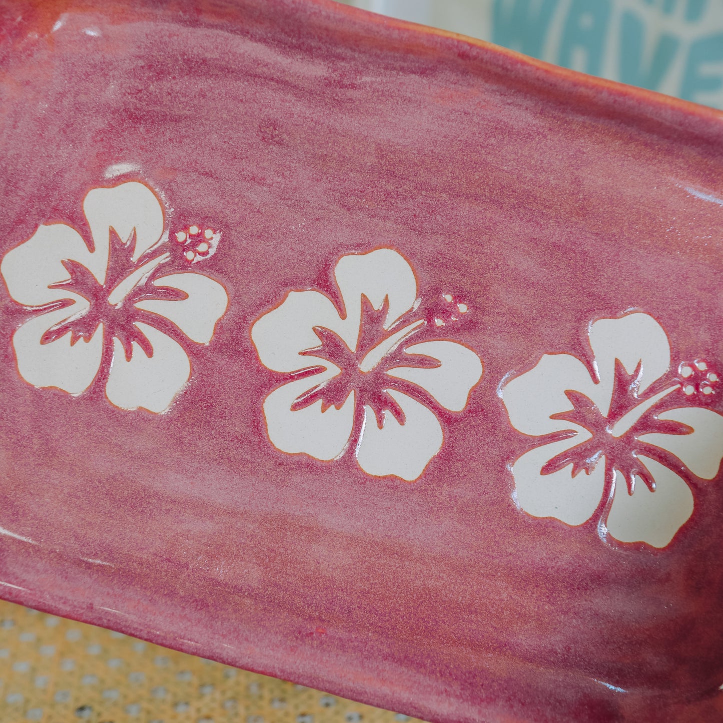 Large Triple Hibiscus Dish | Passionfruit