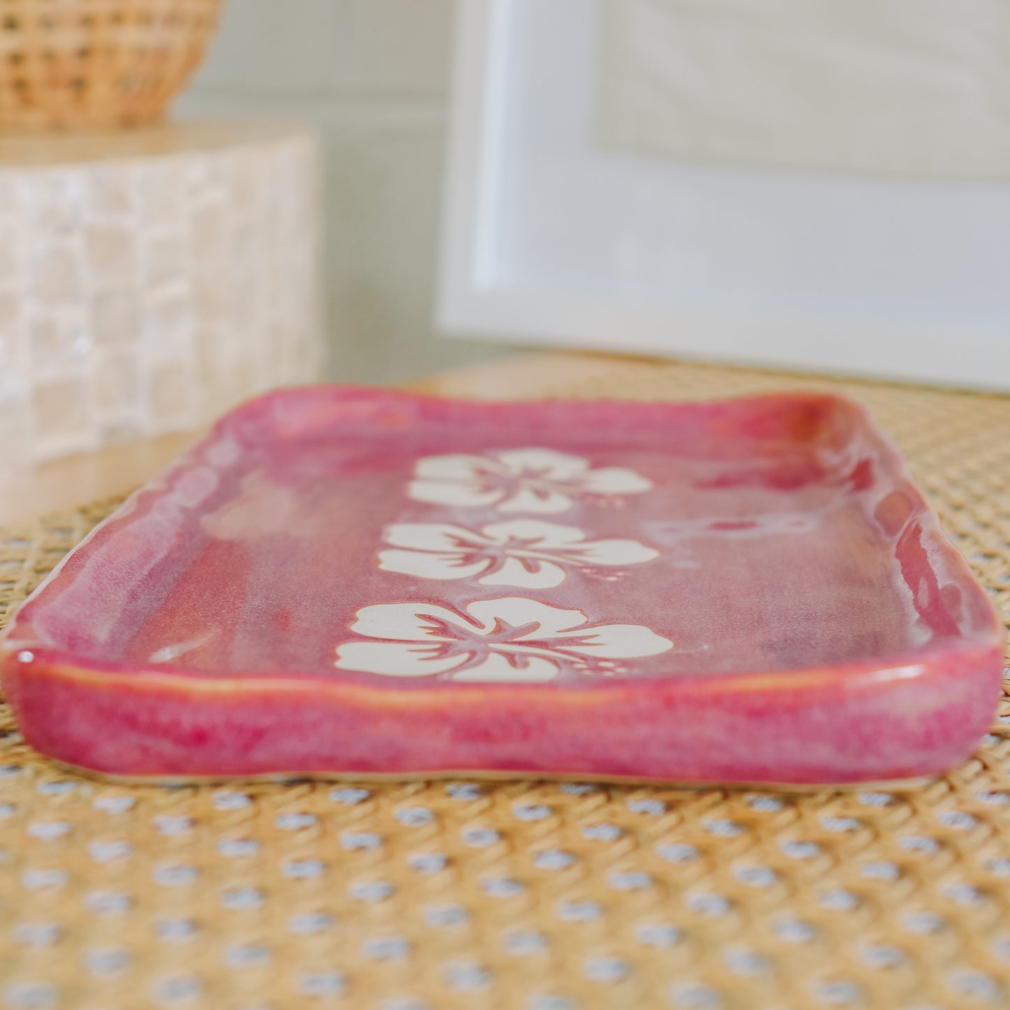 Large Triple Hibiscus Dish | Passionfruit