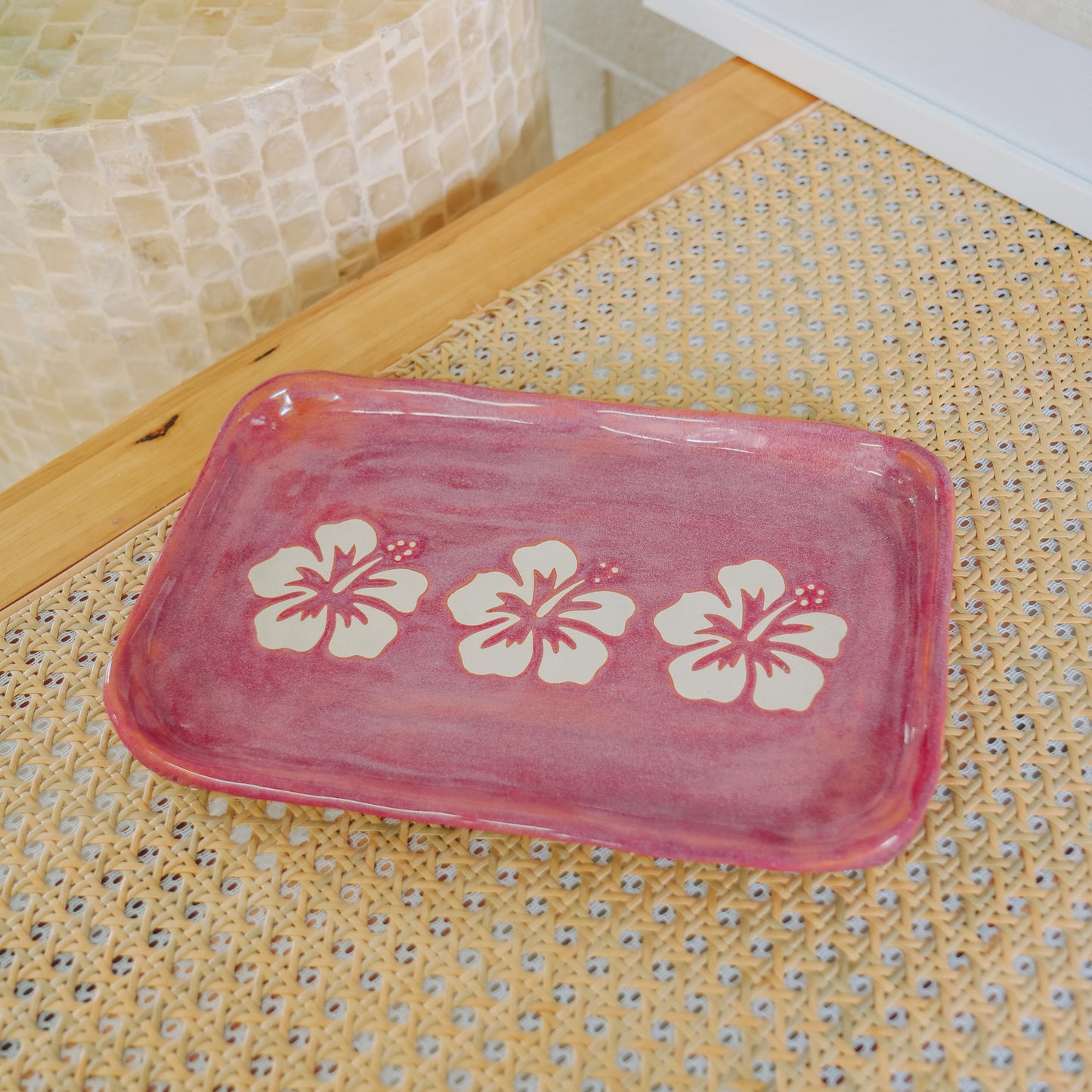 Large Triple Hibiscus Dish | Passionfruit