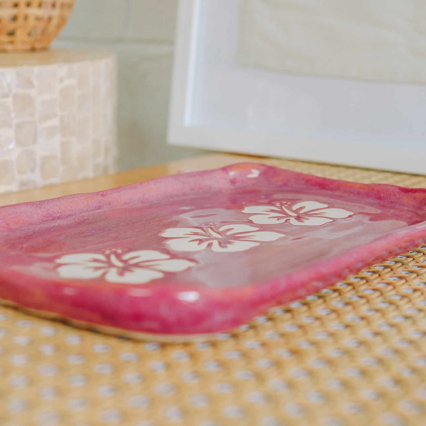 Large Triple Hibiscus Dish | Passionfruit