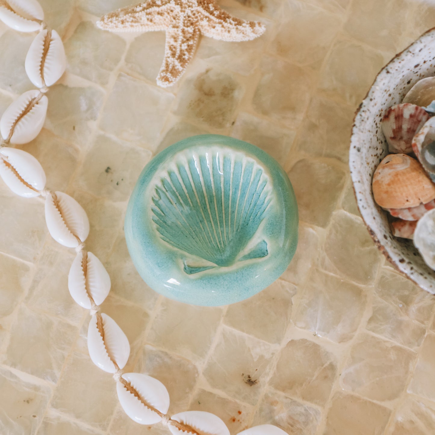 Shell Ring Dish | Wave Blue