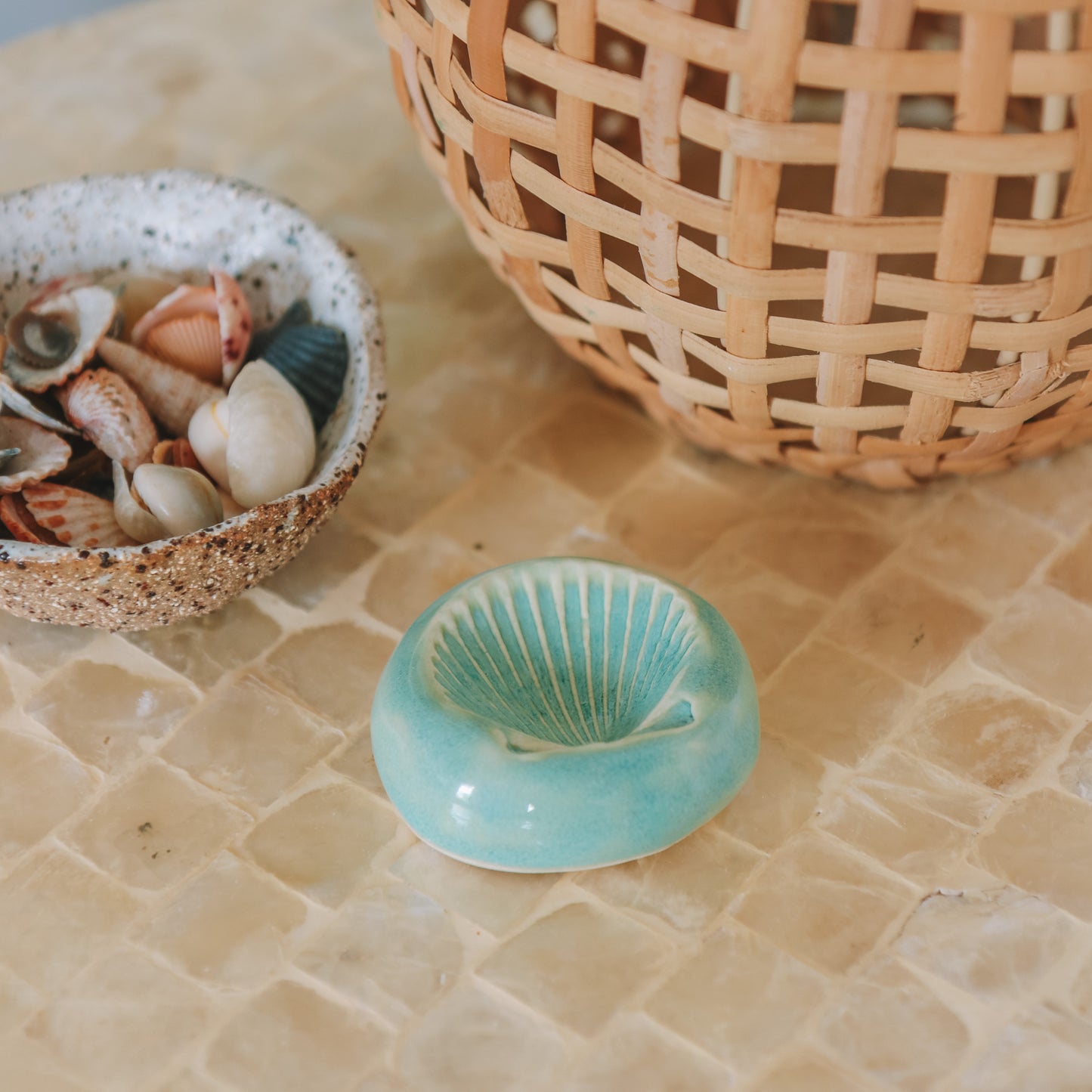 Shell Ring Dish | Wave Blue