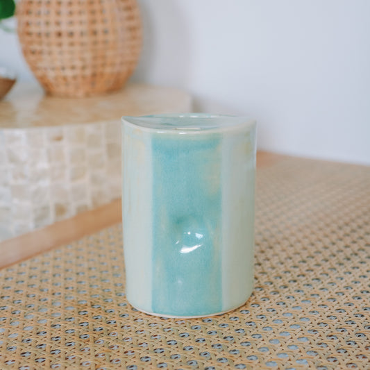 Striped Takeaway Cup | 16oz Wave Blue + Sea Foam