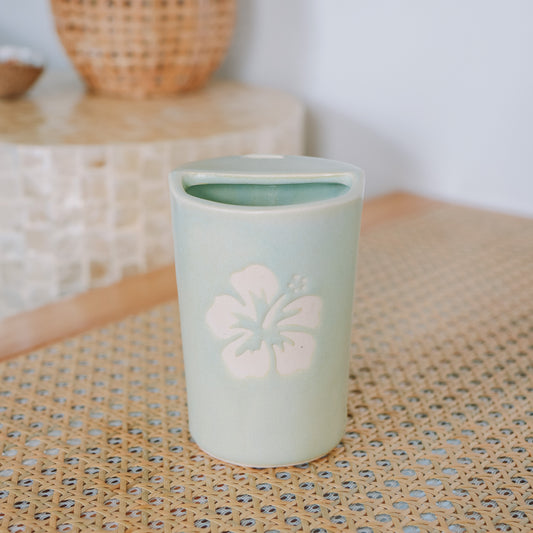 Hibiscus Takeaway Cup | 12oz Sea Foam