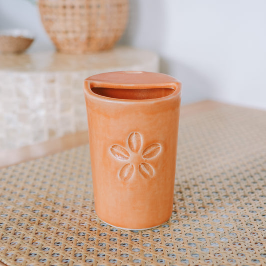 Cowrie Flower Takeaway Cup | 12oz Tangerine