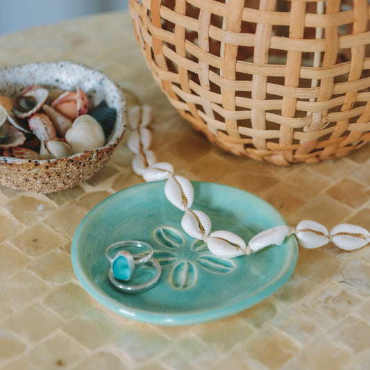 Cowrie Flower Small Dish | Wave Blue - *Discounted*