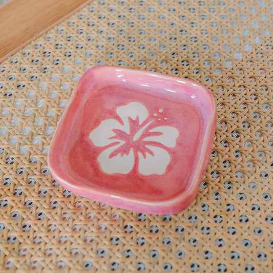 Square Hibiscus Dish | Berry