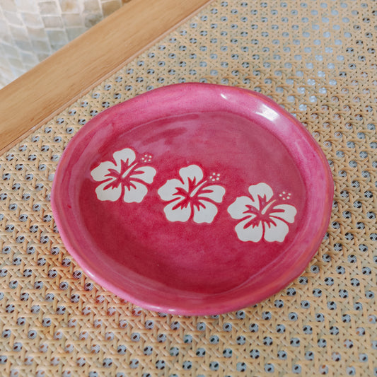 Large Hibiscus Dish | Pomegranate