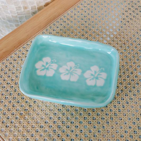 Large Triple Hibiscus Dish | Water