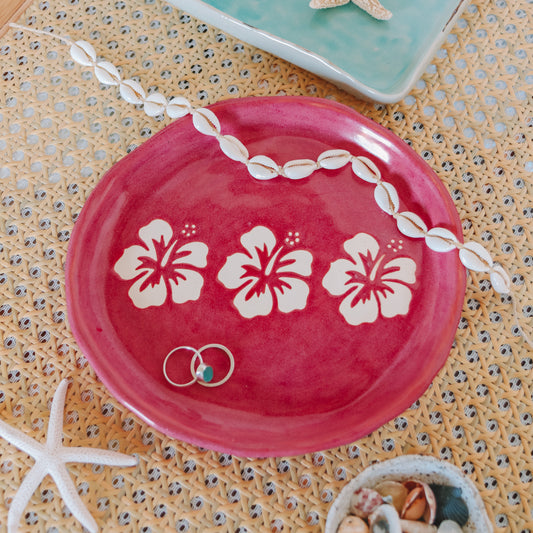 Large Hibiscus Dish | Pomegranate