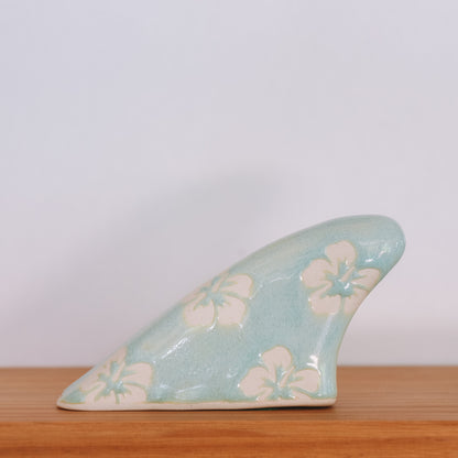 Upright Fin Hibiscus Print | Sea Foam