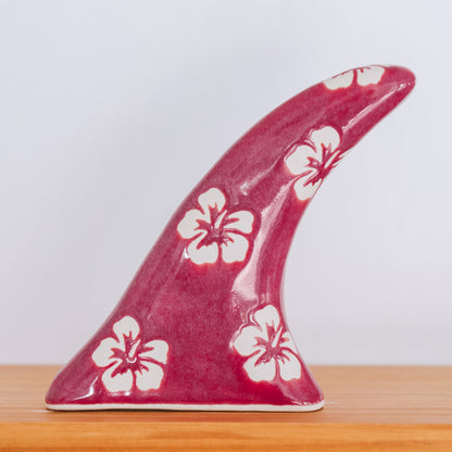 Single Fin Hibiscus Print | Pomegranate - *Discounted*