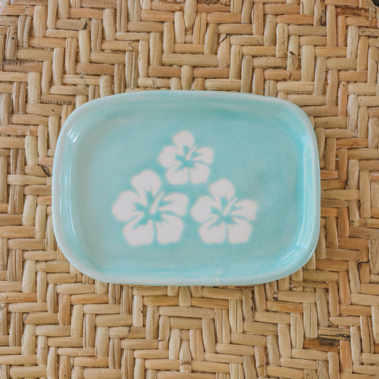 Small Triple Hibiscus Plate | Water - *Discounted*