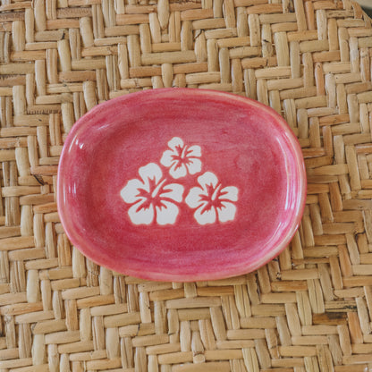Small Triple Hibiscus Dish | Berry