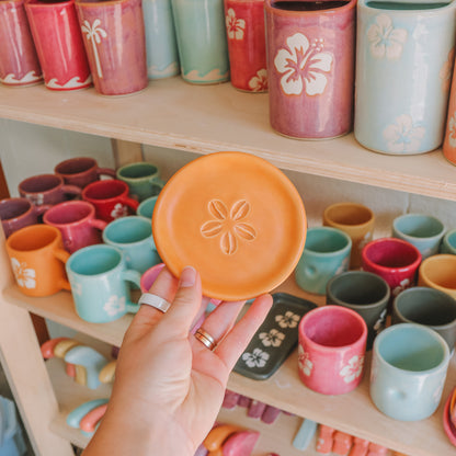 Cowrie Flower Small Dish | Tangerine