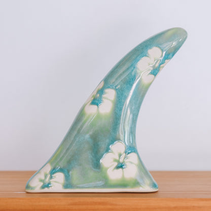 Single Fin Hibiscus Print | Wave Blue - *Discounted*