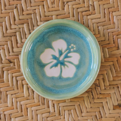Hibiscus Circle Plate | Wave Blue