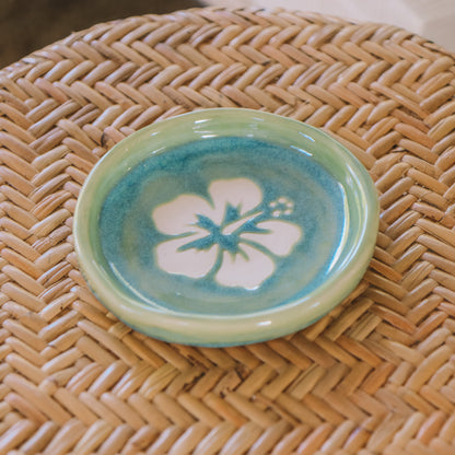 Hibiscus Circle Plate | Wave Blue