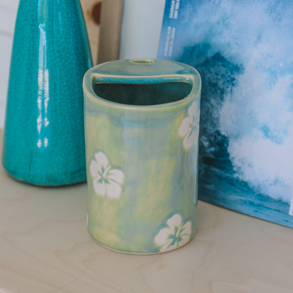 Hibiscus Print Takeaway Cup | 16oz Wave Blue - *Discounted*