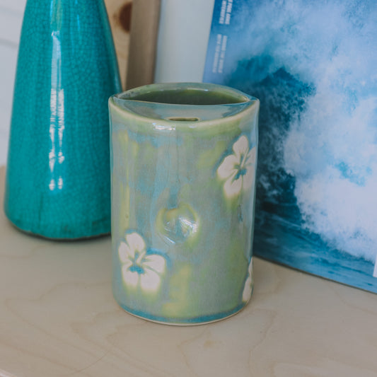 Hibiscus Print Takeaway Cup | 16oz Wave Blue - *Discounted*