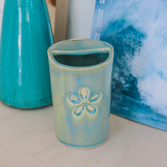 Cowrie Flower Takeaway Cup | 12oz Wave Blue