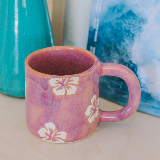 Hibiscus Print Mug | 14oz Passionfruit