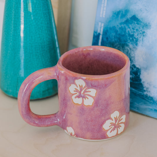 Hibiscus Print Mug | 14oz Passionfruit