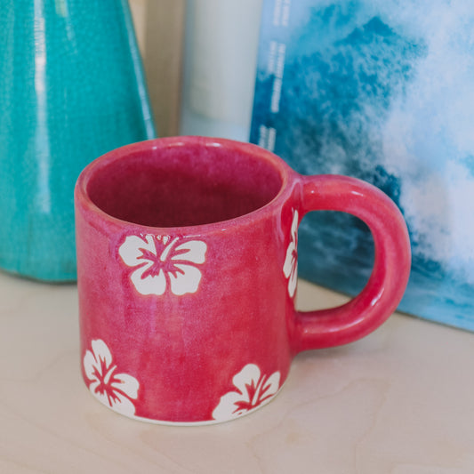 Hibiscus Print Mug | 14oz Pomegranate