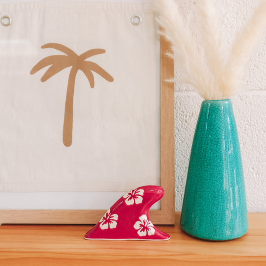 Clean Wave Hibiscus Print | Pomegranate
