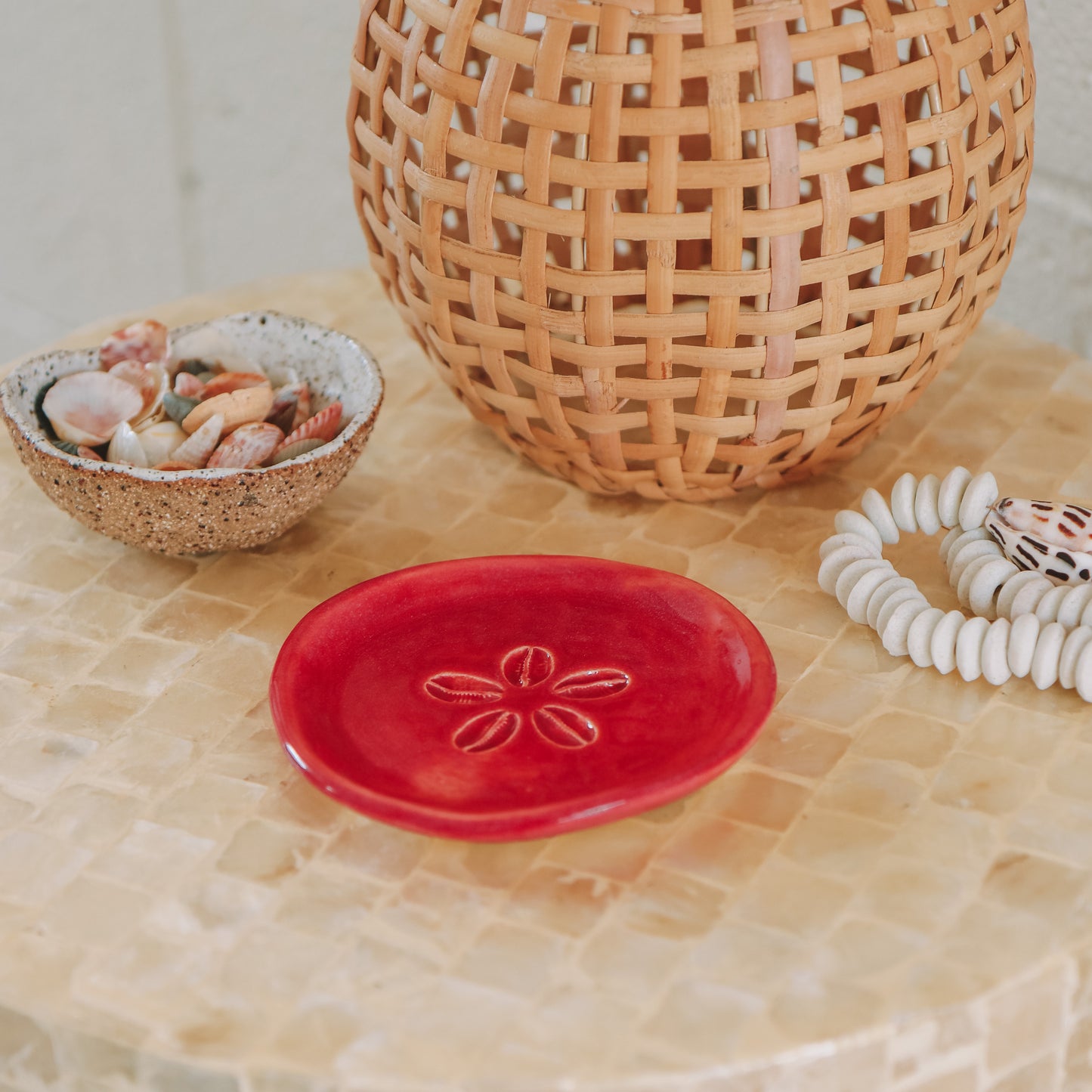 Cowrie Flower Small Dish | Pomegranate