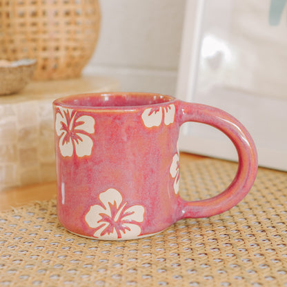 Hibiscus Print Mug | 14oz Passionfruit
