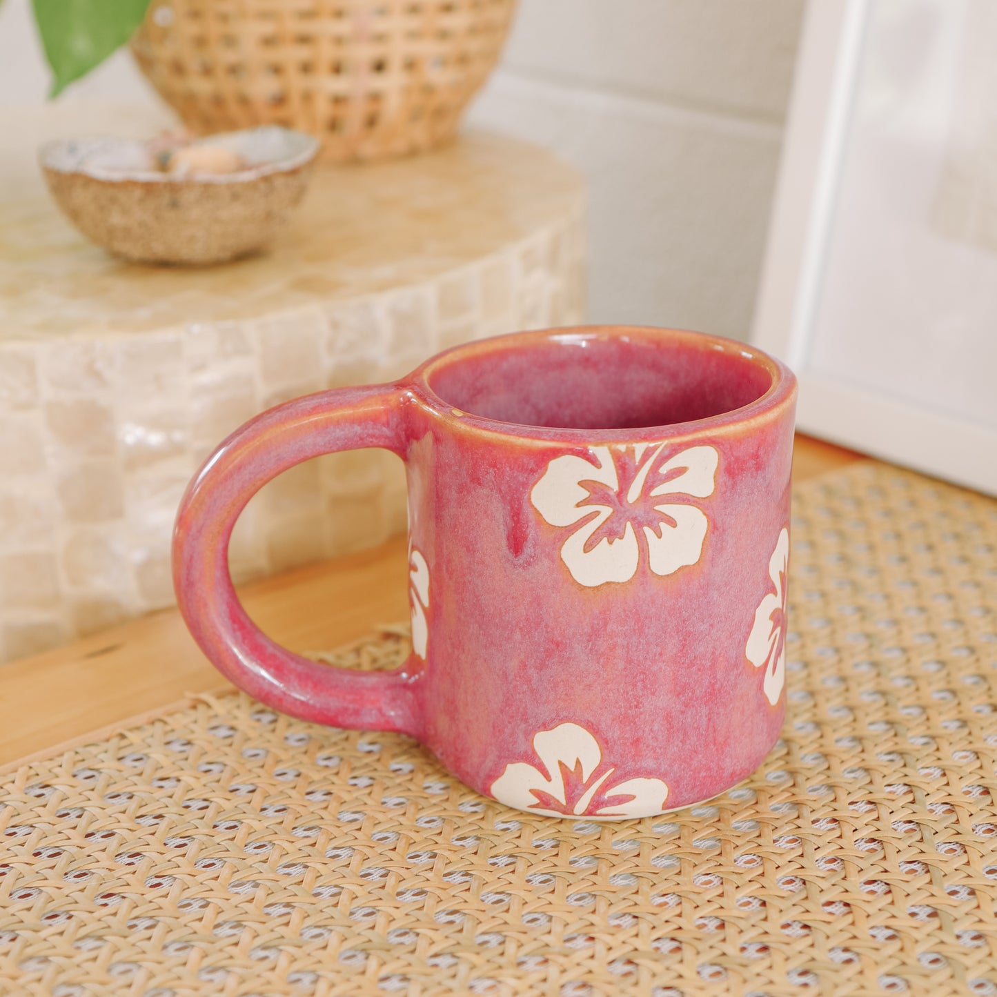 Hibiscus Print Mug | 14oz Passionfruit