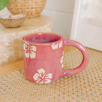 Hibiscus Print Mug | 14oz Passionfruit