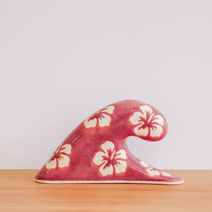 Small Wave Hibiscus Print | Passionfruit