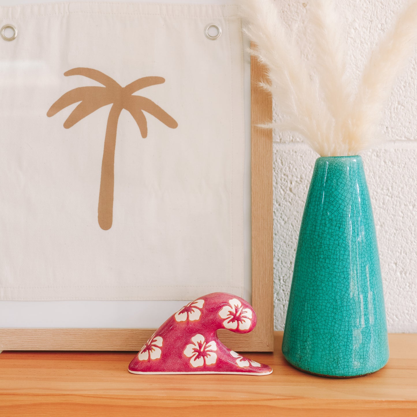 Small Wave Hibiscus Print | Passionfruit