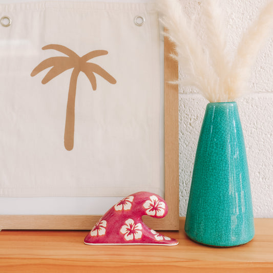 Small Wave Hibiscus Print | Passionfruit