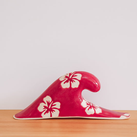 Long Wave Hibiscus Print | Pomegranate