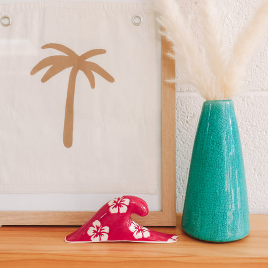 Long Wave Hibiscus Print | Pomegranate