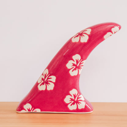 Single Fin Hibiscus Print | Pomegranate