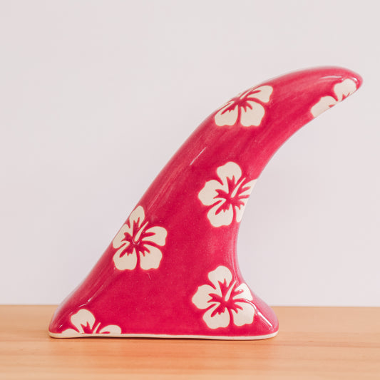 Single Fin Hibiscus Print | Pomegranate