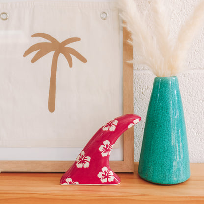 Single Fin Hibiscus Print | Pomegranate