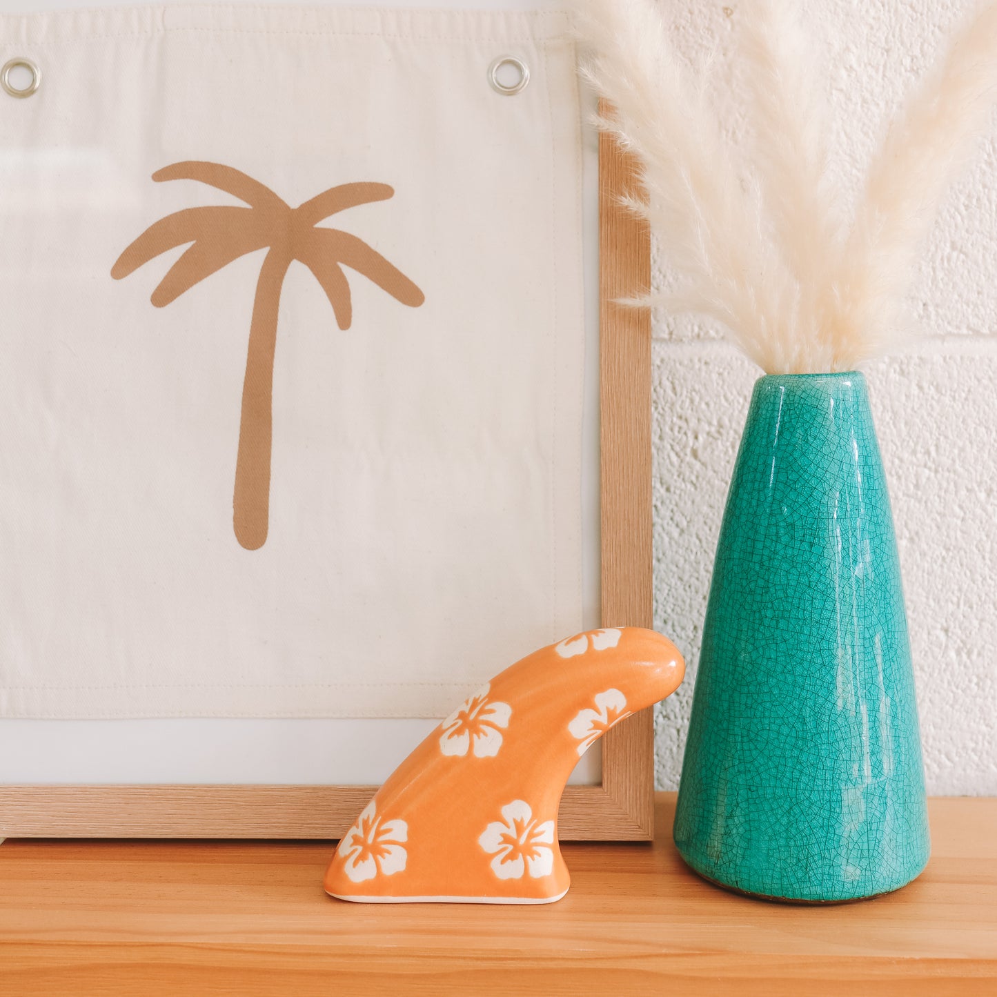 Twin Fin Hibiscus Print | Tangerine - *Discounted*