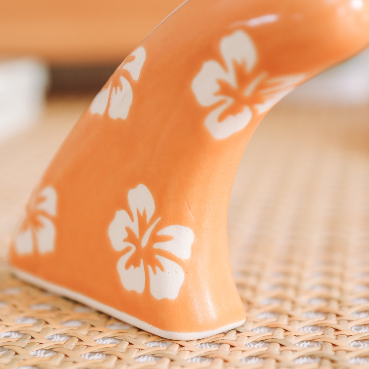 Twin Fin Hibiscus Print | Tangerine - *Discounted*